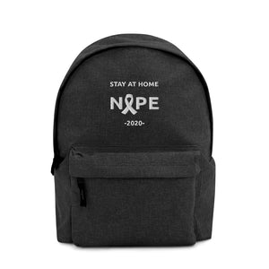 Stay at Home NOPE Embroidered Backpack