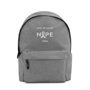 Stay at Home NOPE Embroidered Backpack
